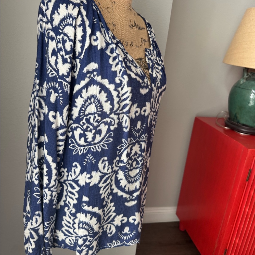 Ellison Blue and White Floral Blouse